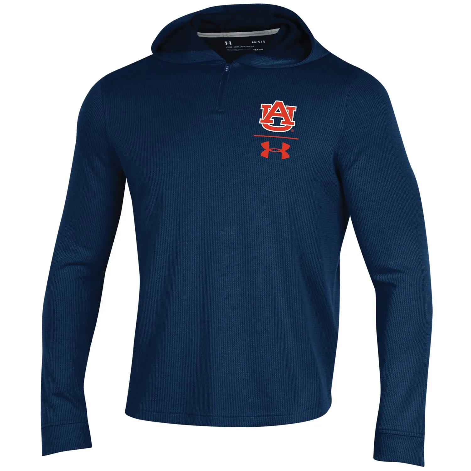 Auburn Tigers Under Armour Navy 1/4 Zip Up Loose Sideline Waffle Hoodie Pullover