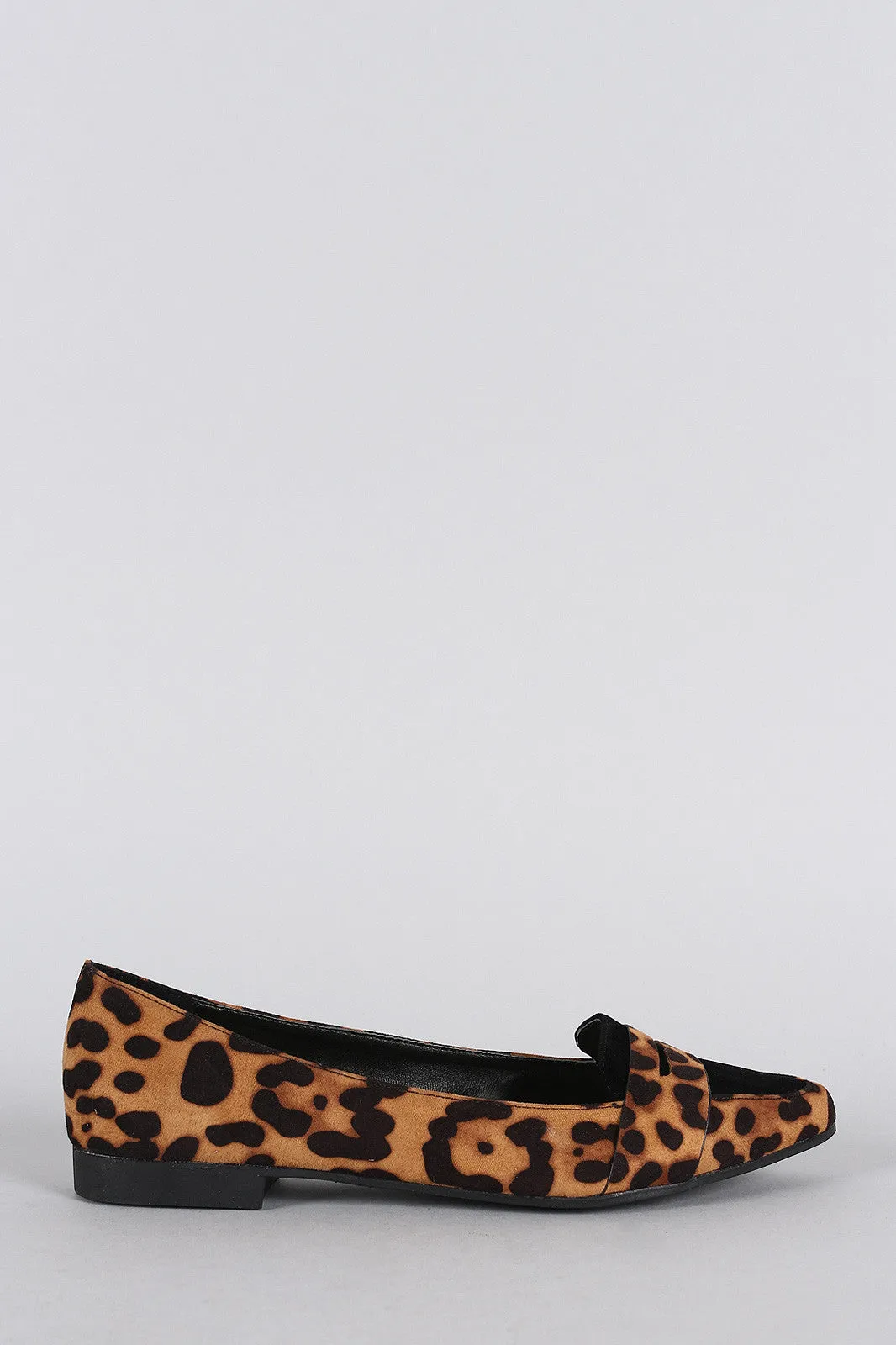 Bamboo Penny Loafer Leopard Flat