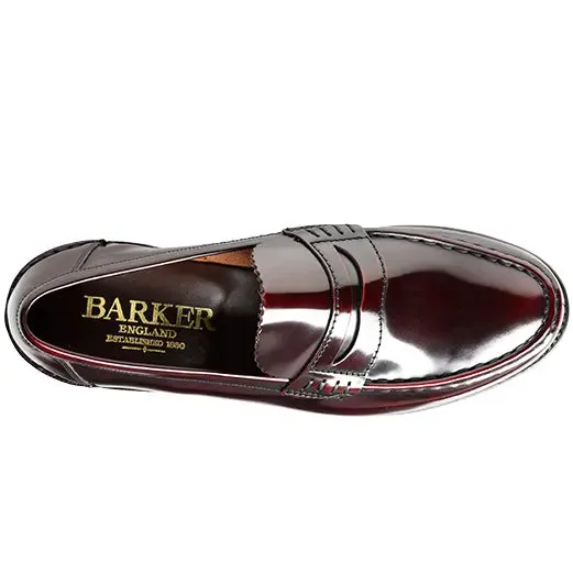 BARKER Caruso Shoes - Mens Loafers - Burgundy Hi-Shine