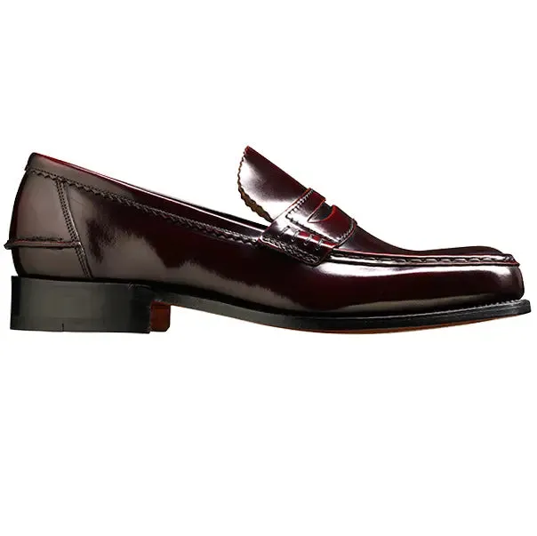 BARKER Caruso Shoes - Mens Loafers - Burgundy Hi-Shine