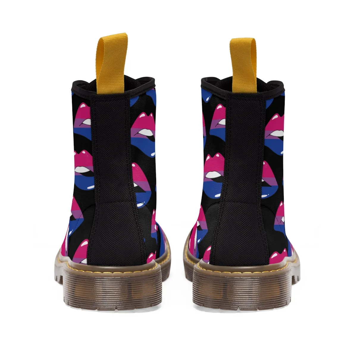 Bisexual Flag Kisses LGBTQ Black Canvas Boots Unisex Size