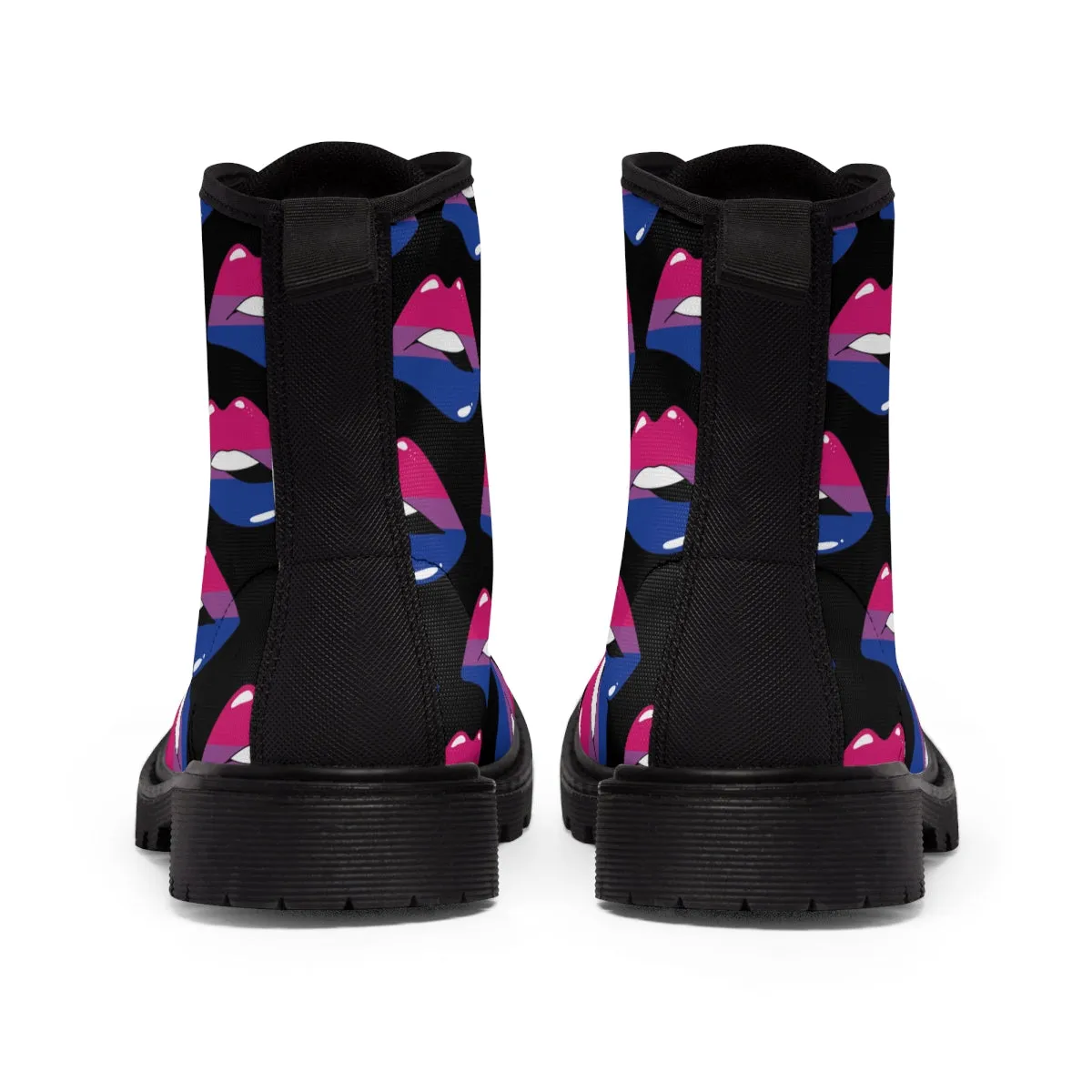 Bisexual Flag Kisses LGBTQ Black Canvas Boots Unisex Size