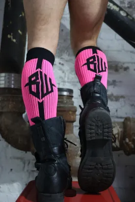 Breedwell Neo Camo Socks, Neon Pink