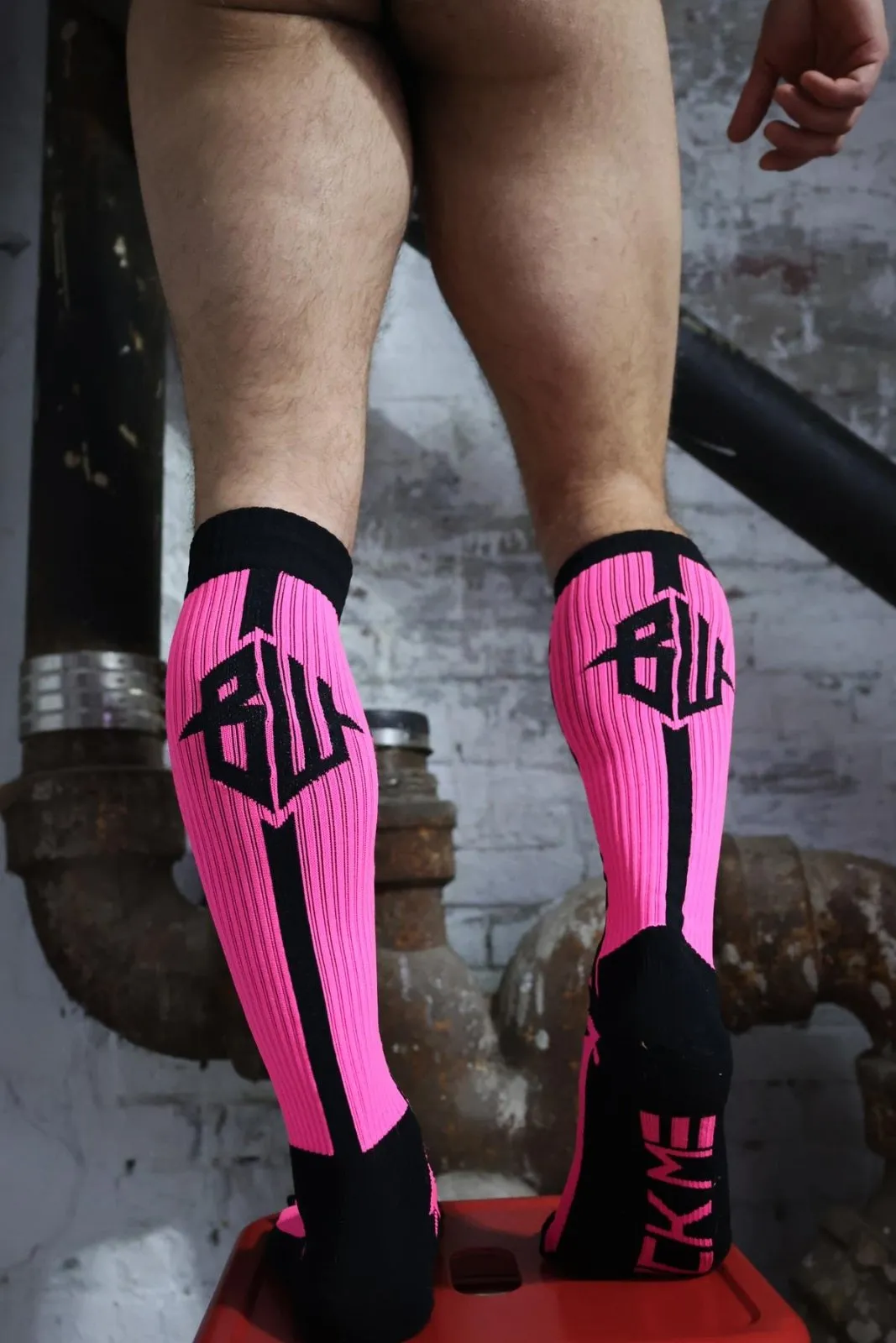 Breedwell Neo Camo Socks, Neon Pink