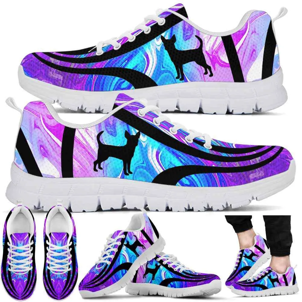 Chihuahua Sneaker, Chihuahua Dog Lovers Blue Purple Wave Sneakers Gym Running Shoes Gift Women Men, Chihuahua Shoes