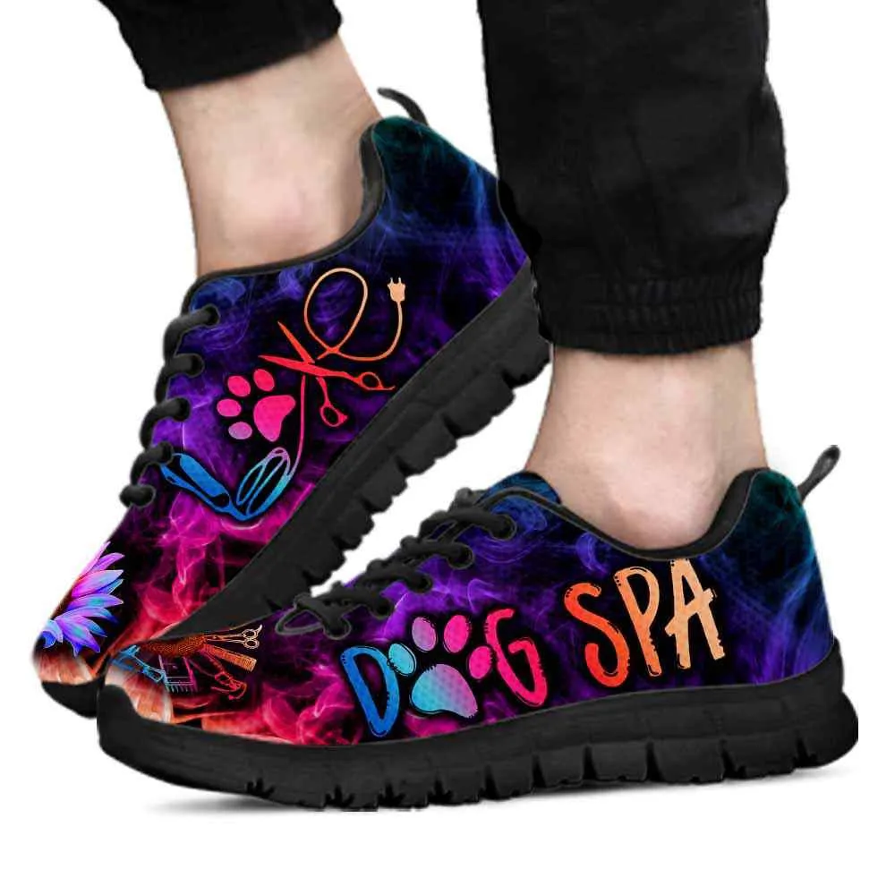 Dog Spa Rainbow Sunflower Smoke Sneakers Shoes, Dog Print Shoes, Best Running Shoes, Unique Gifts For Dog Lovers