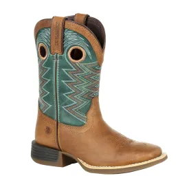 Durango Kids Wheat/Tidal Teal Leather Lil Rebel Pro Cowboy Boots