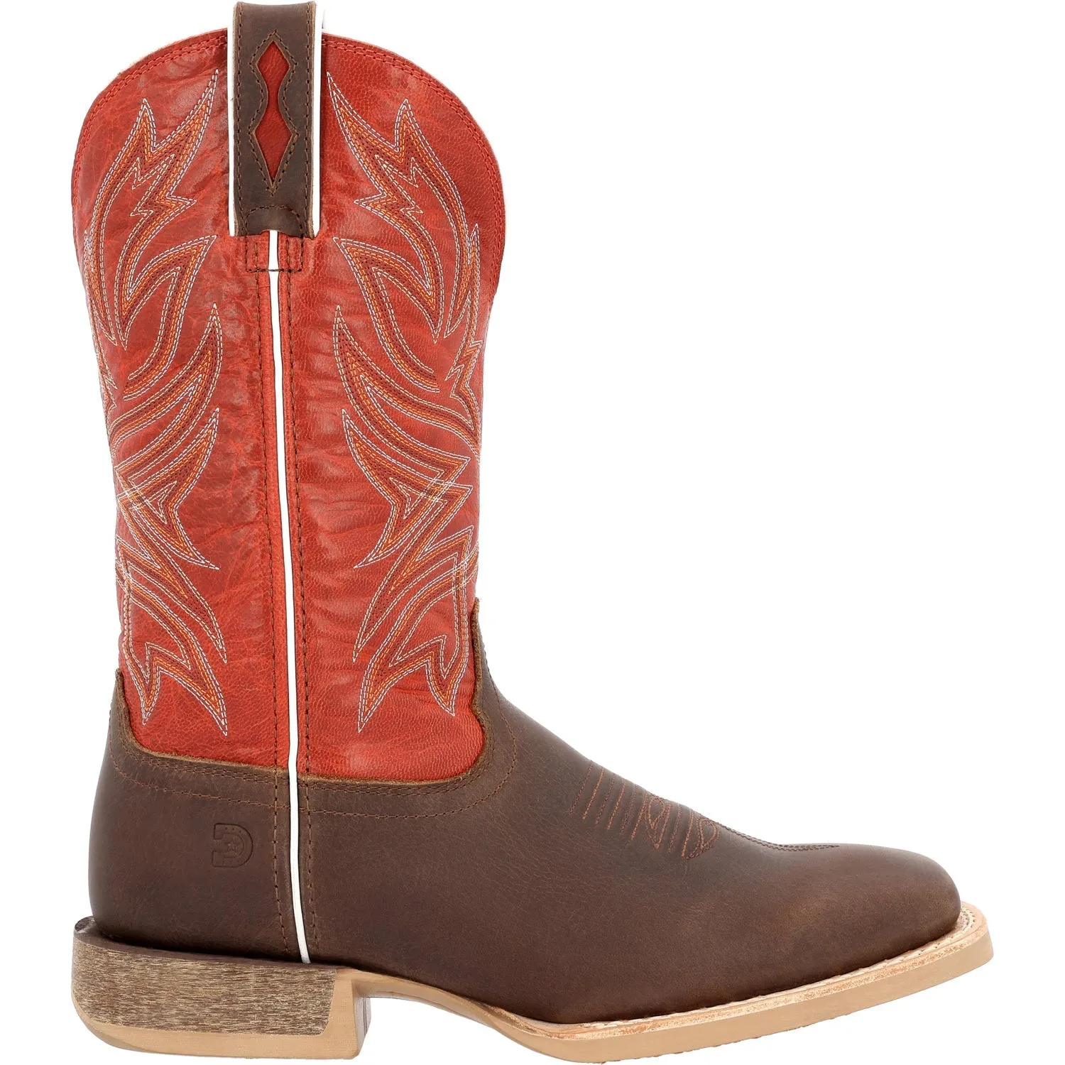 Durango Mens Rebel Pro Worn Brown/Chili Pepper Leather Cowboy Boots