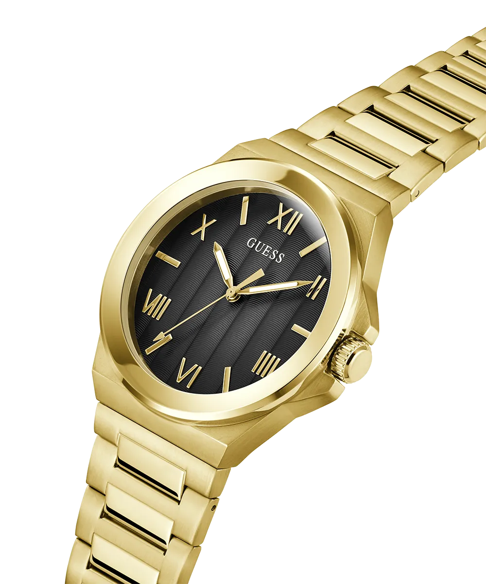 GUESS Mens Gold Tone Analog Watch