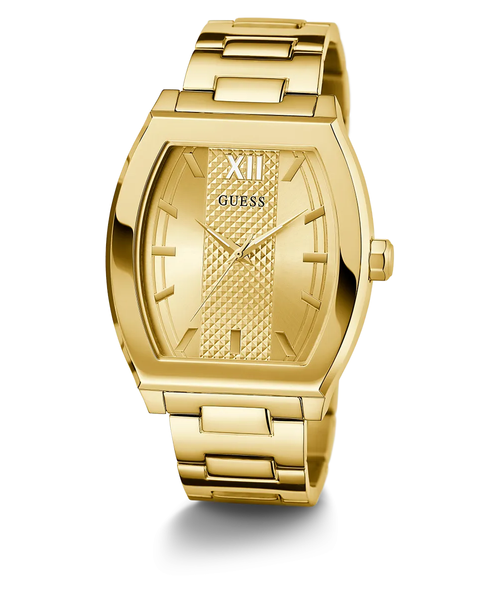 GUESS Mens Gold Tone Analog Watch