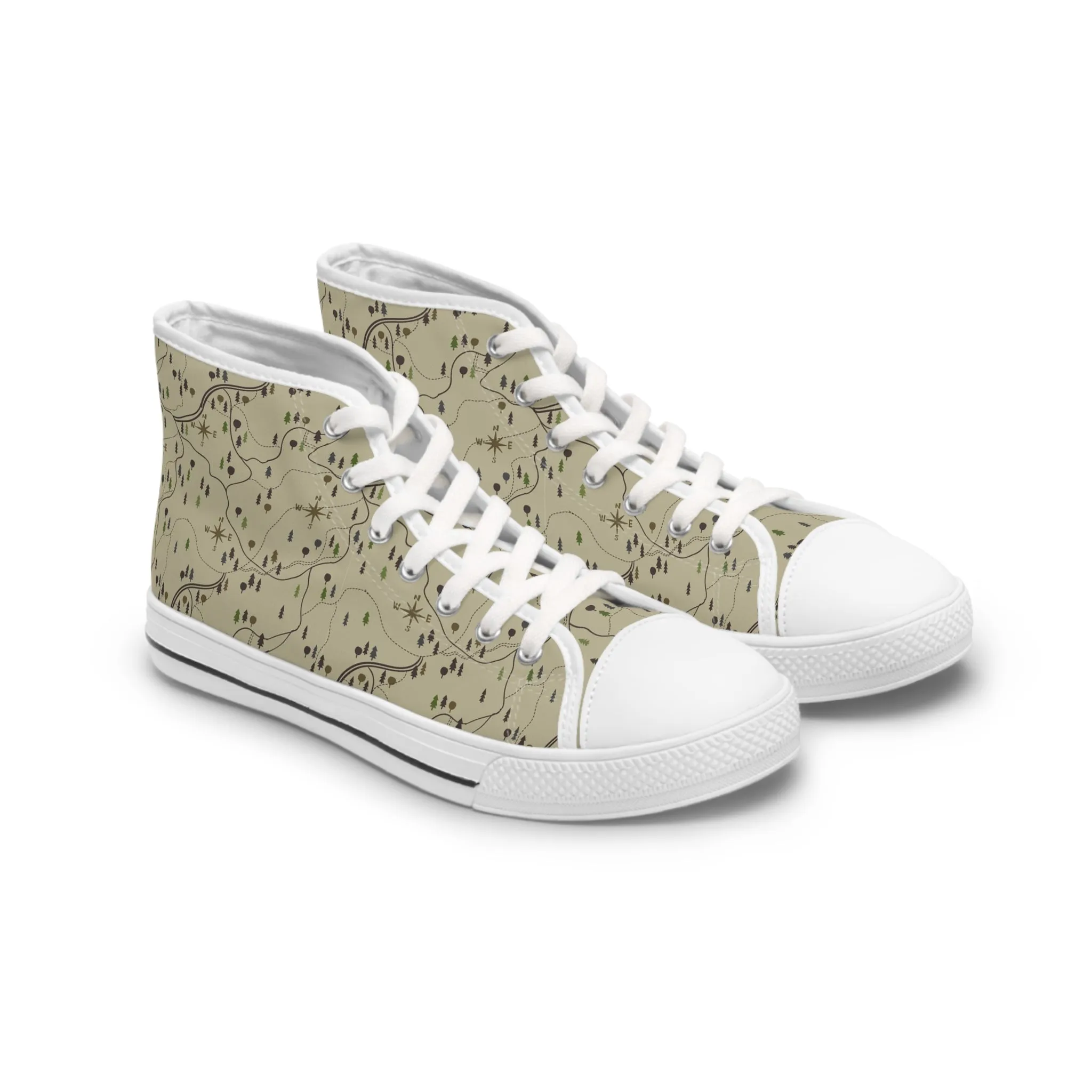 Hiking Map Women's High Top Sneakers