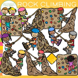 Kids Rock Climbing Clip Art