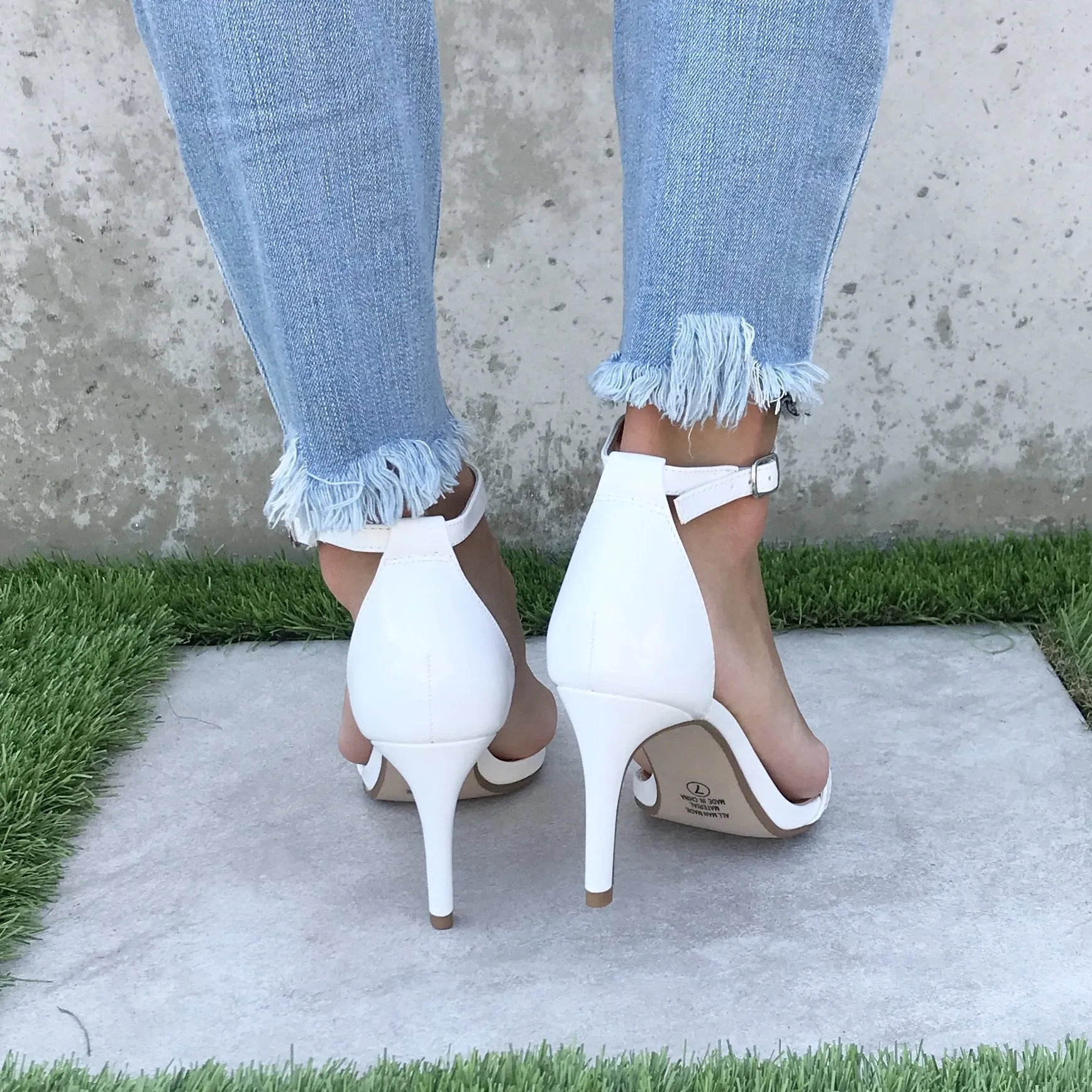 Lighten Up White Patent Leather Heels