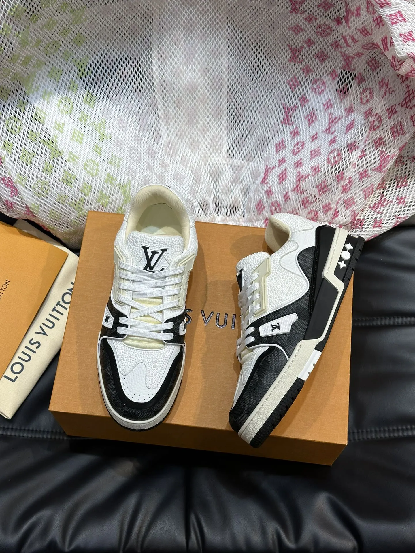 LUV Black and White Trainer Sneakers-081