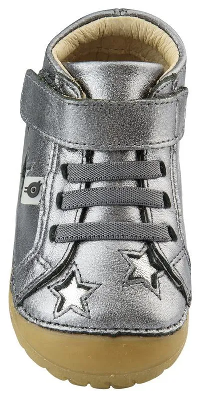 Old Soles Girl's and Boy's Reach Pave Star Sneakers, Rich Silver/Silver