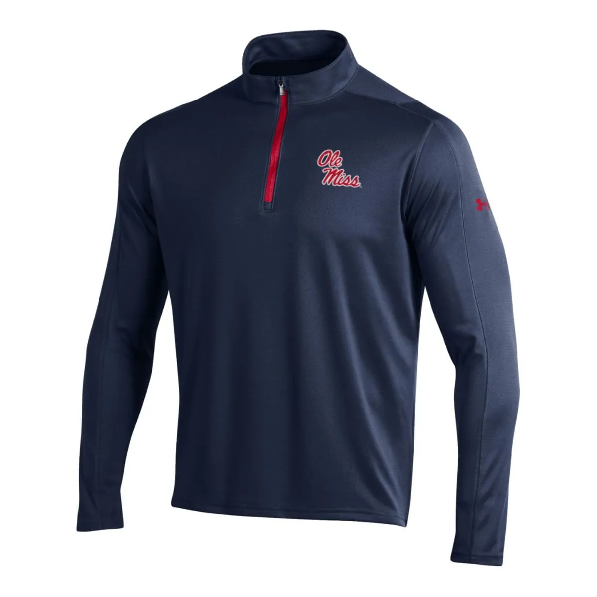 Ole Miss Rebels Under Armour Midnight Navy Golf Loose 1/4 Zip LS Pullover