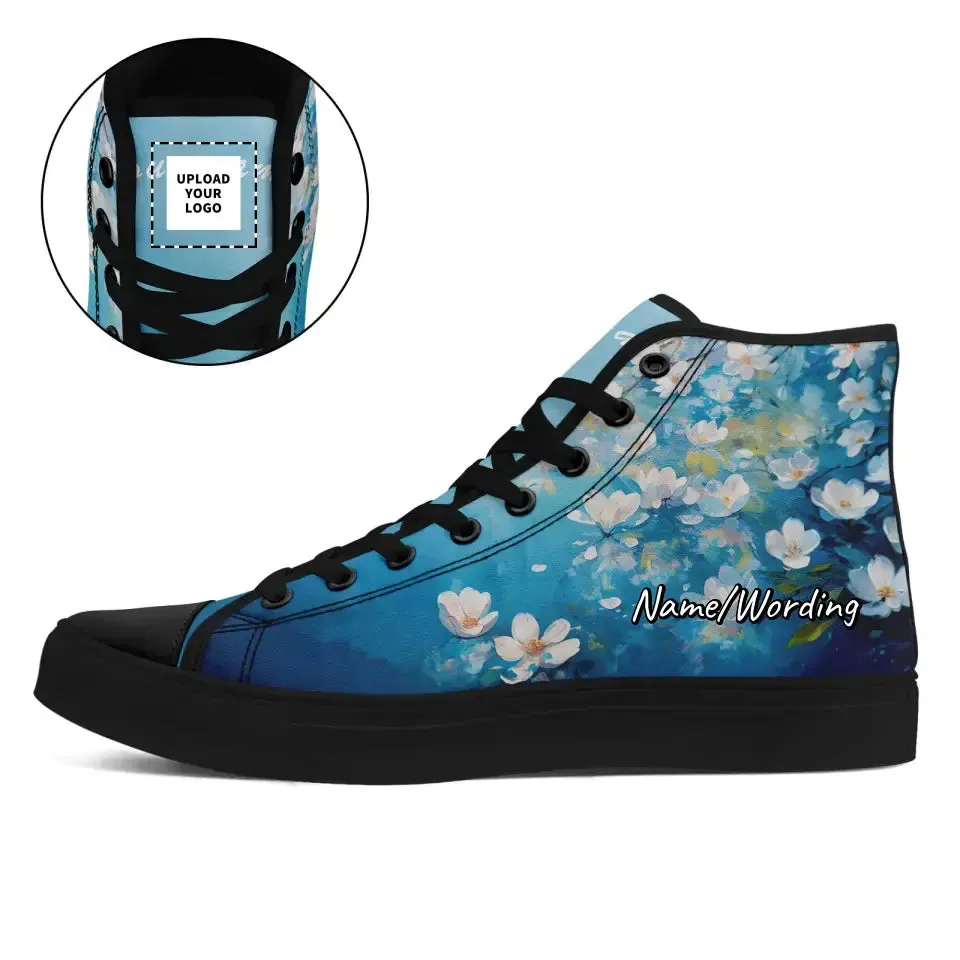 Personalized Floral Sneakers, Custom Canvas and Hightop Shoes, Stylish and Comfortable Shoes