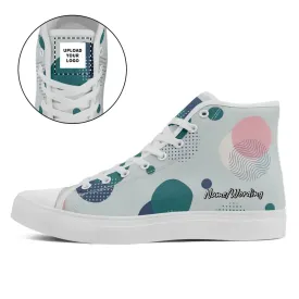 Personalized Flower Design Sneakers, Custom Canvas High-Top Shoes, Walking Shoes, Gift for Yoga Lovers