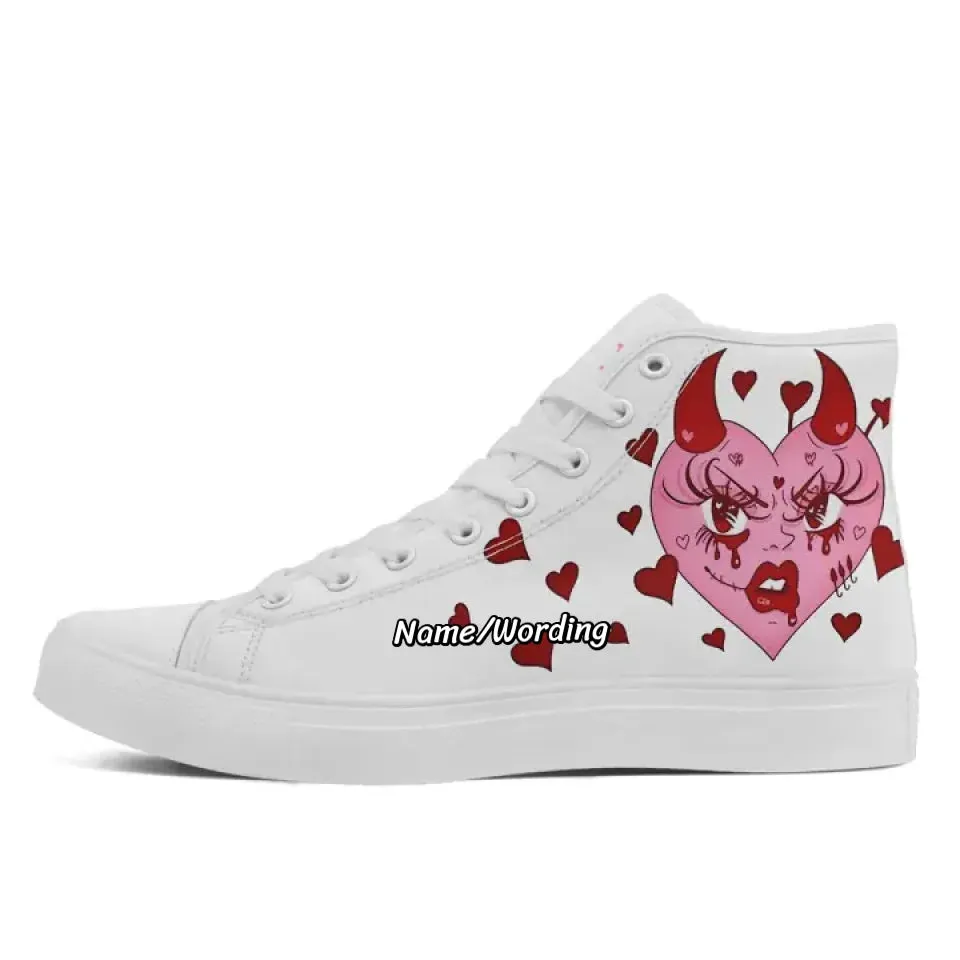 Personalized Love and Rose Design Sneakers, Custom Charming Couples Shoes, Best Gift for Valentine's Day