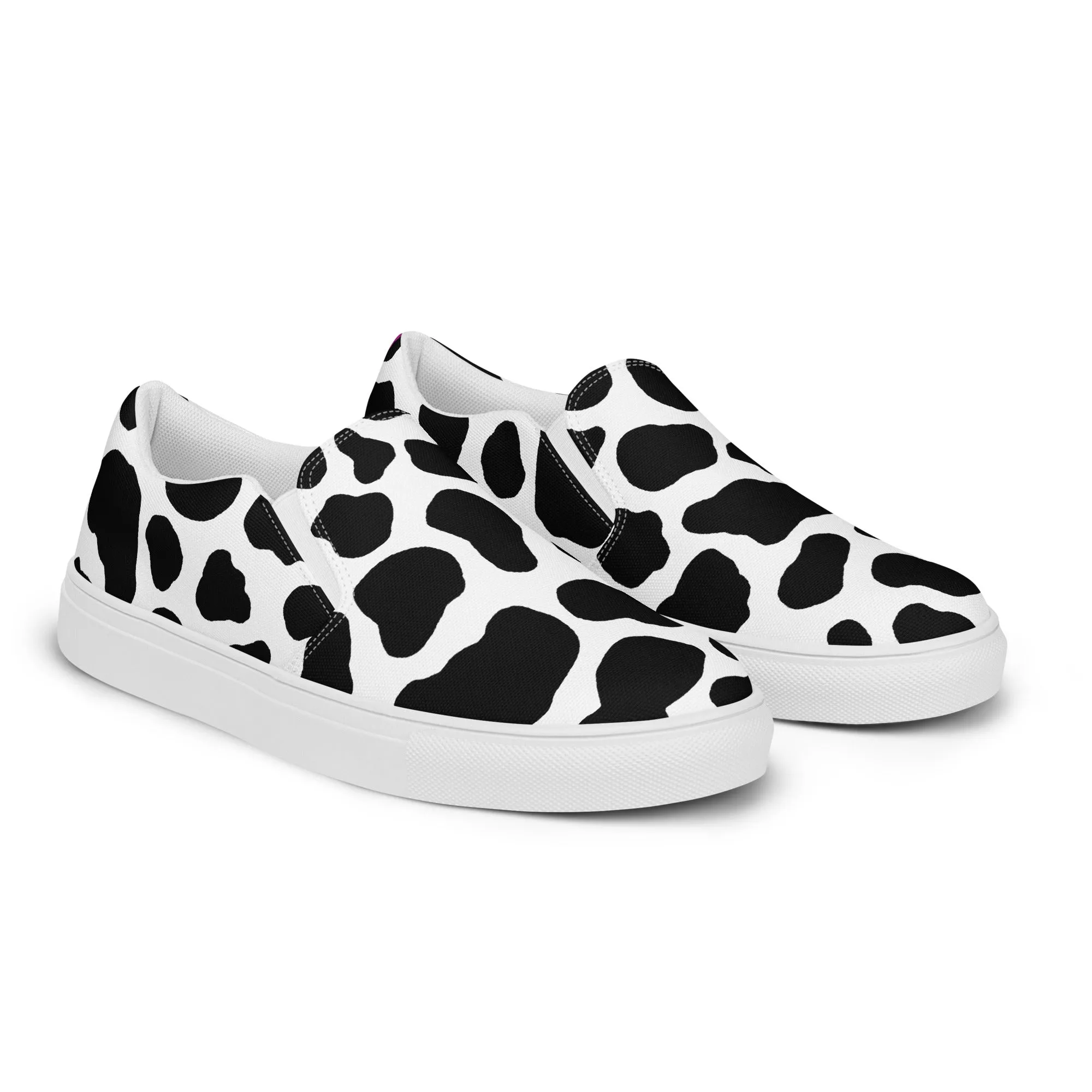 Rainbow Cow Print Slip-on Canvas Shoes (female sizes)