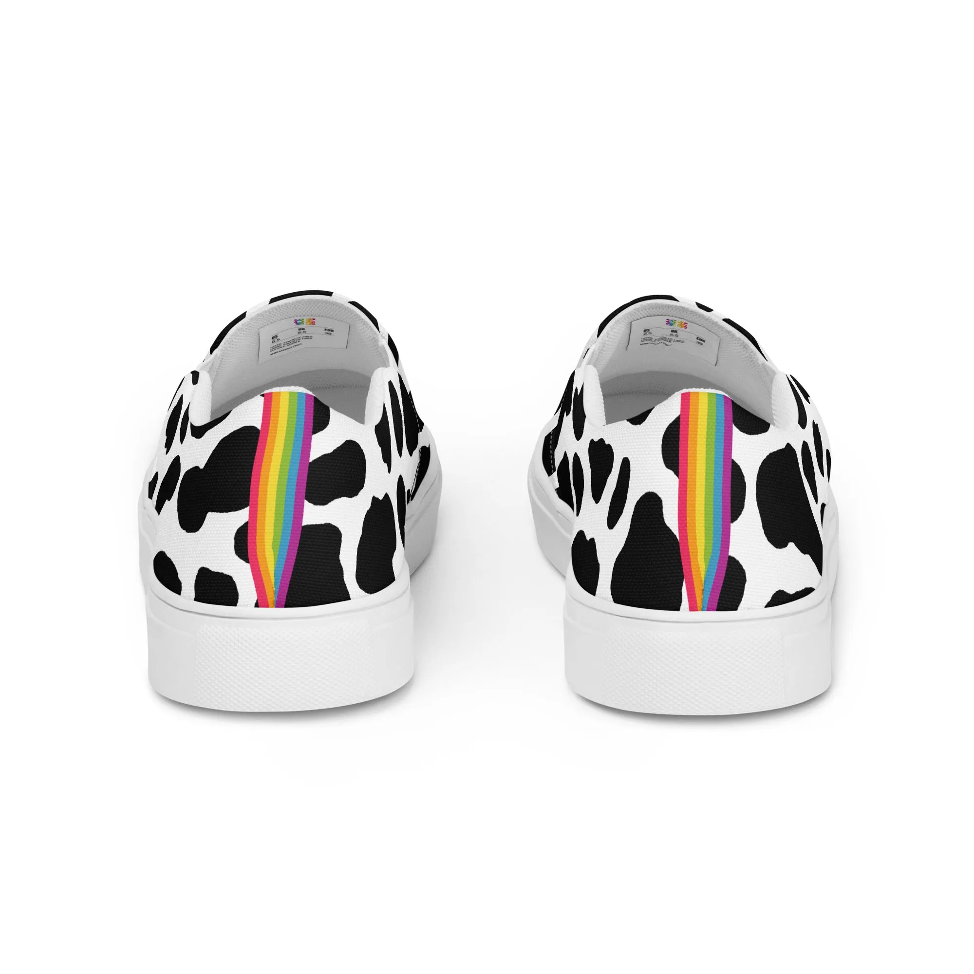 Rainbow Cow Print Slip-on Canvas Shoes (female sizes)