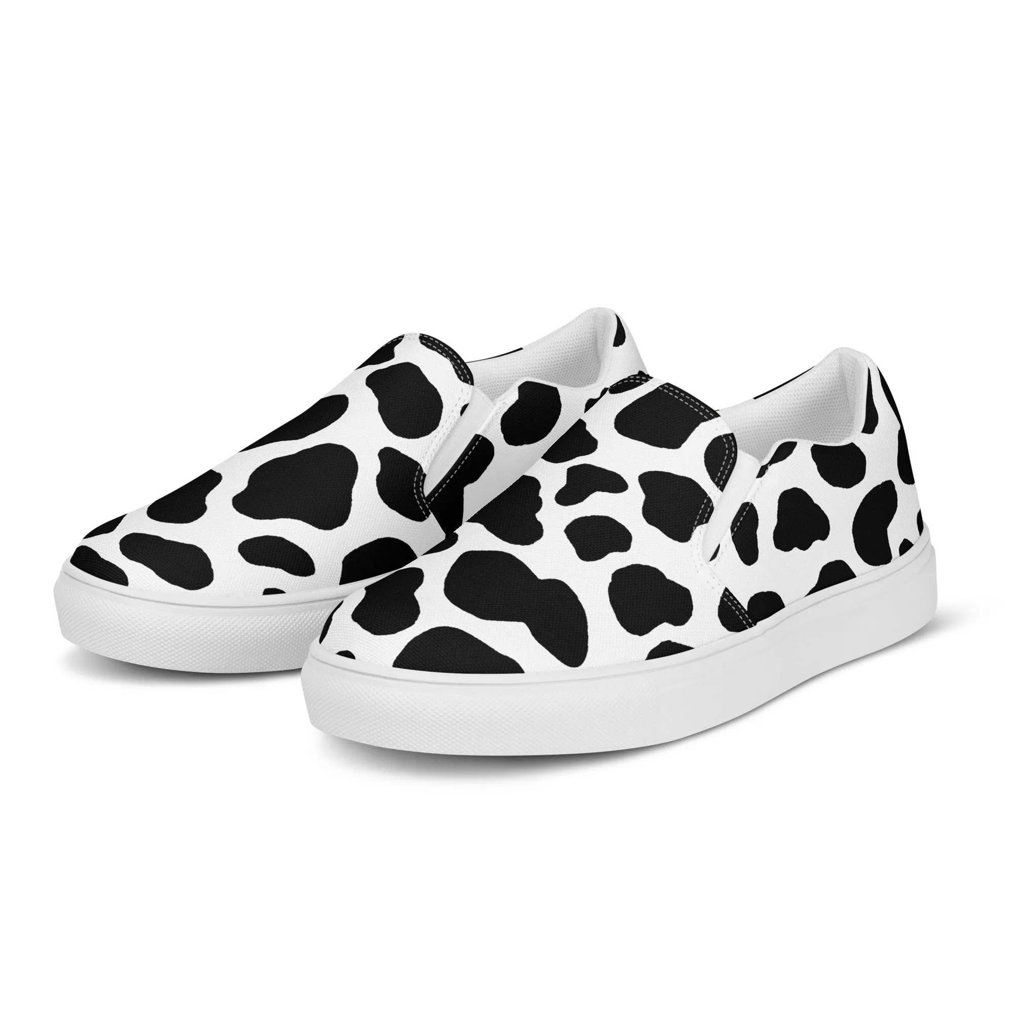 Rainbow Cow Print Slip-on Canvas Shoes (female sizes)