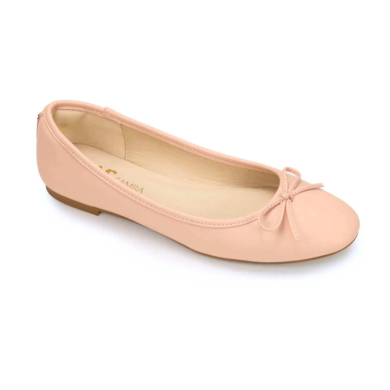 Sadie Ballet Flat in Blush Leather