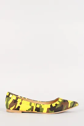 Shoe Republic Camouflage Studded Pointy Toe Flat