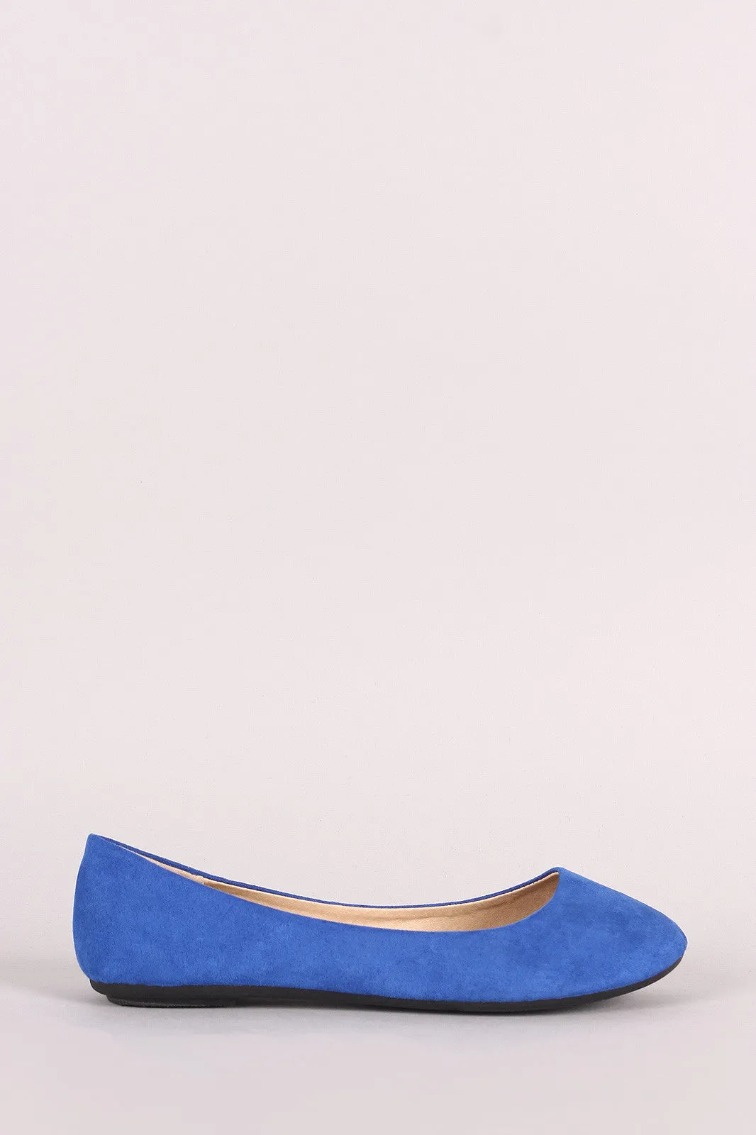 Suede Round Toe Ballet Flat