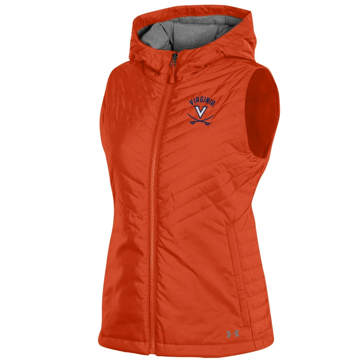 Virginia Cavaliers Under Armour WOMEN'S Orange Storm Fitted Hooded Puffer Vest